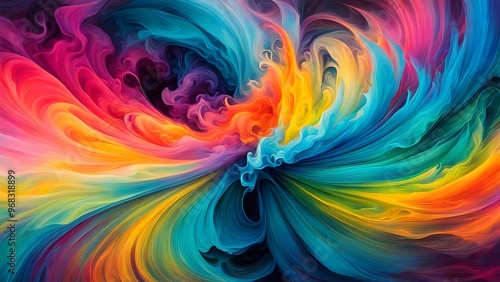 Abstract swirl of vibrant colors creating a dynamic and energetic visual.