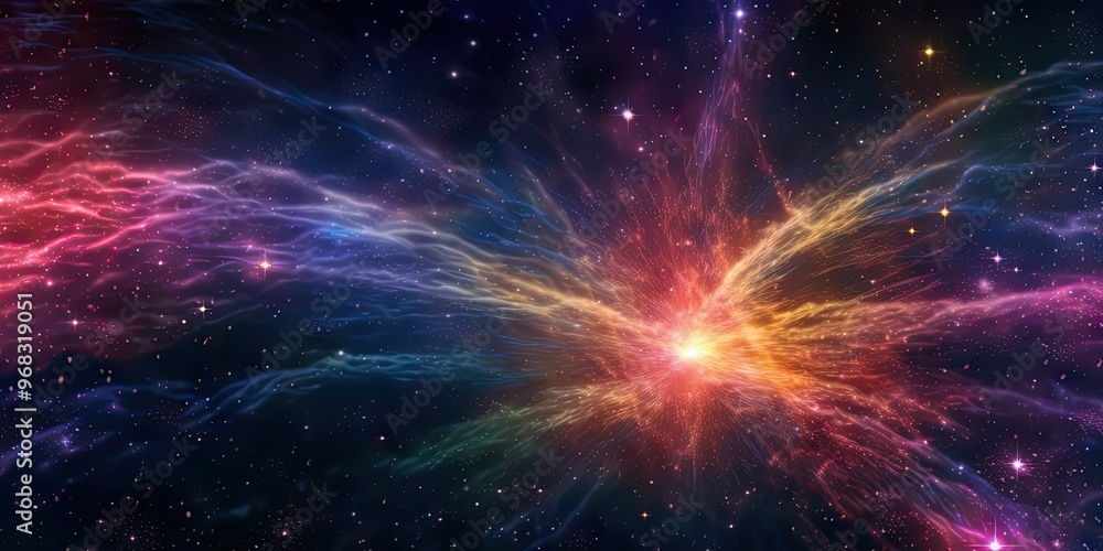 A colorful nebula in space A colorful nebula in space