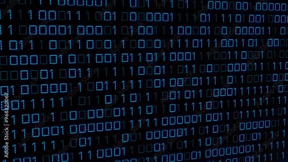 Animation of data processing on black background Animation of data processing on black background