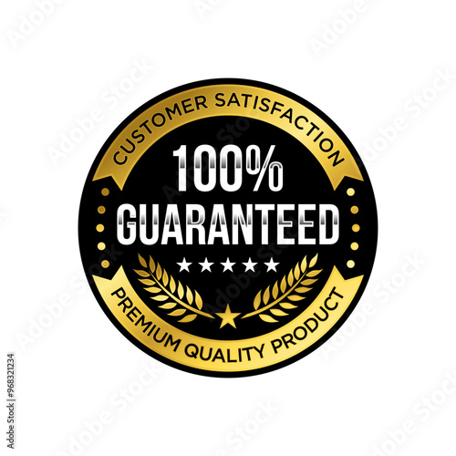 100% Satisfaction Guaranteed. 100% Satisfaction Label Vector Isolated in Flat Style. Best 100% Satisfaction Guaranteed Label Vector for product packaging. Elegant 100% Satisfaction Label Vector.
