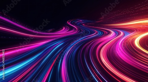 Abstract Neon Light Trails