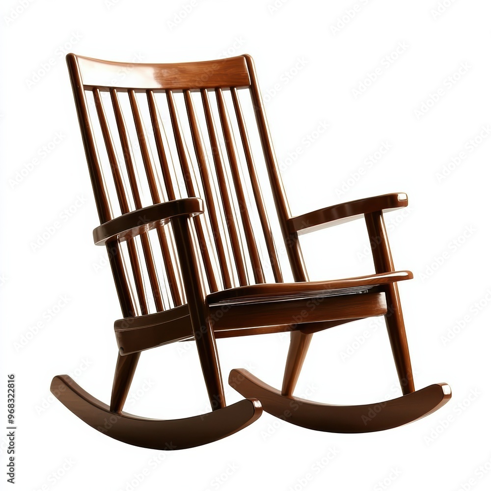 Classic wooden rocking chair, perfect for relaxing and adding charm to any space. Classic wooden rocking chair, perfect for relaxing and adding charm to any space.