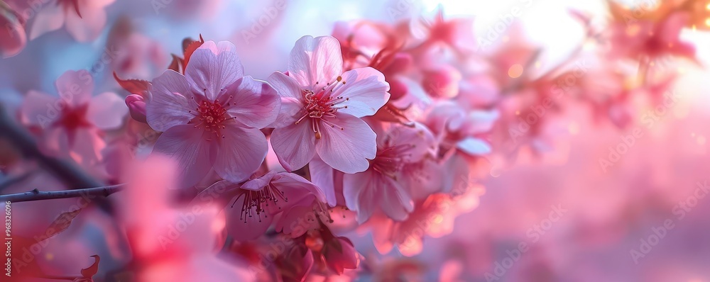 Blooming cherry blossoms in a park, vibrant and serene, Botanical, Soft pinks, Photograph, Springtime beauty Blooming cherry blossoms in a park, vibrant and serene, Botanical, Soft pinks, Photograph, Springtime beauty