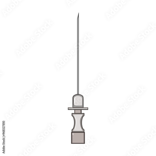 anesthesia epidural needle cartoon. injection pain, relief labor, childbirth procedure anesthesia epidural needle sign. isolated symbol vector illustration