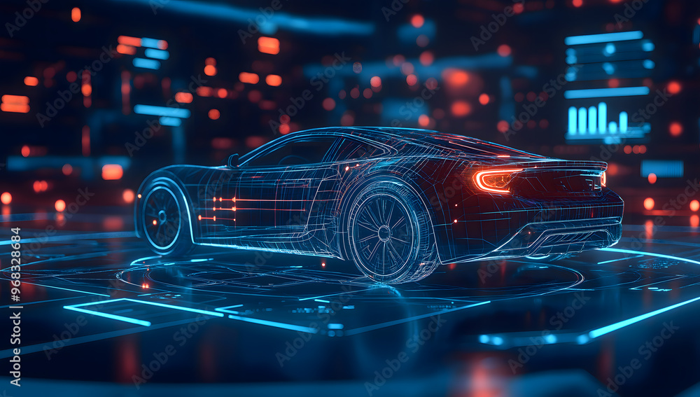 Futuristic Sports Car in Motion
Futuristic Sports Car in Motion