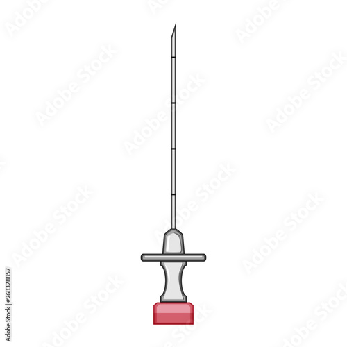 labor epidural needle cartoon. childbirth procedure, spine lumbar, catheter medication labor epidural needle sign. isolated symbol vector illustration