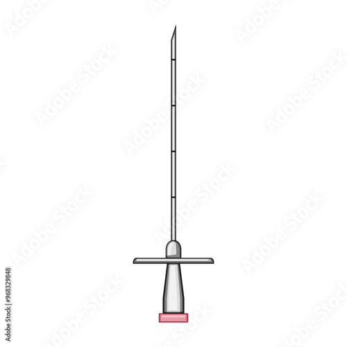 lumbar epidural needle cartoon. catheter medication, block technique, insertion sterile lumbar epidural needle sign. isolated symbol vector illustration