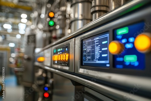 Industrial Control Panel with Digital Display and Buttons