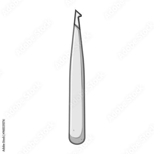 removal eyebrow tweezers cartoon. stainless steel, slant tip, professional tool removal eyebrow tweezers sign. isolated symbol vector illustration