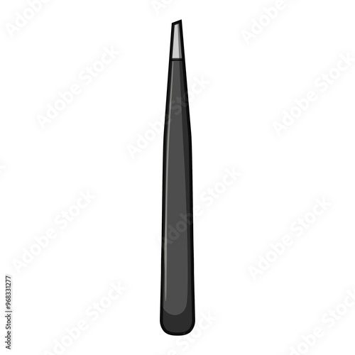 stainless eyebrow tweezers cartoon. steel slant, tip professional, tool cosmetic stainless eyebrow tweezers sign. isolated symbol vector illustration