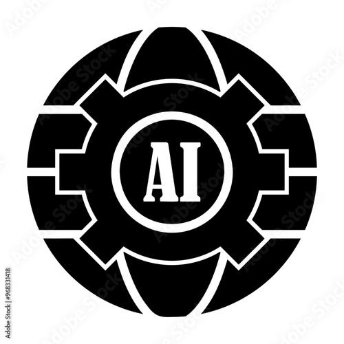 global AI Solid icon