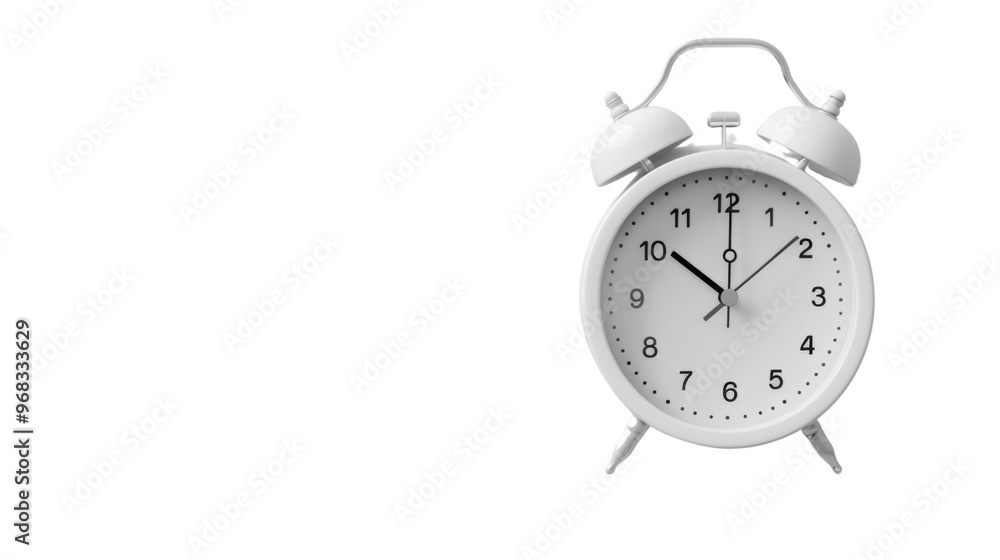 Alarm clock white over transparent background Alarm clock white over transparent background
