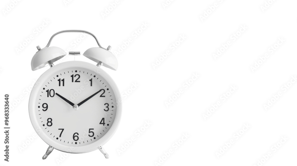 Alarm clock white over transparent background Alarm clock white over transparent background