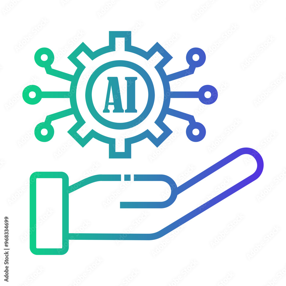 AI development Line Gradient Icon AI development Line Gradient Icon
