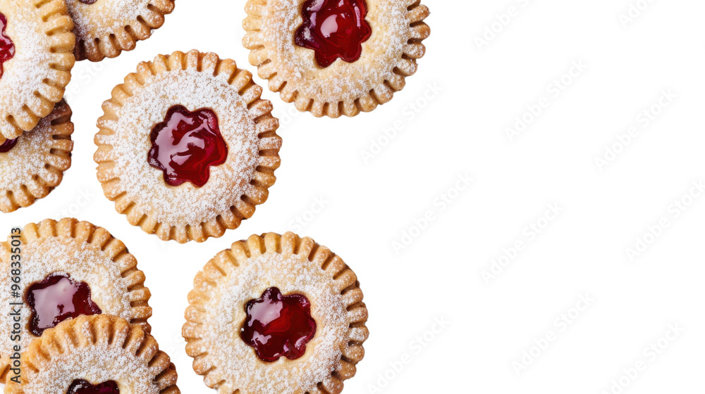 Christmas Linzer Cookies on transparent background Christmas Linzer Cookies on transparent background