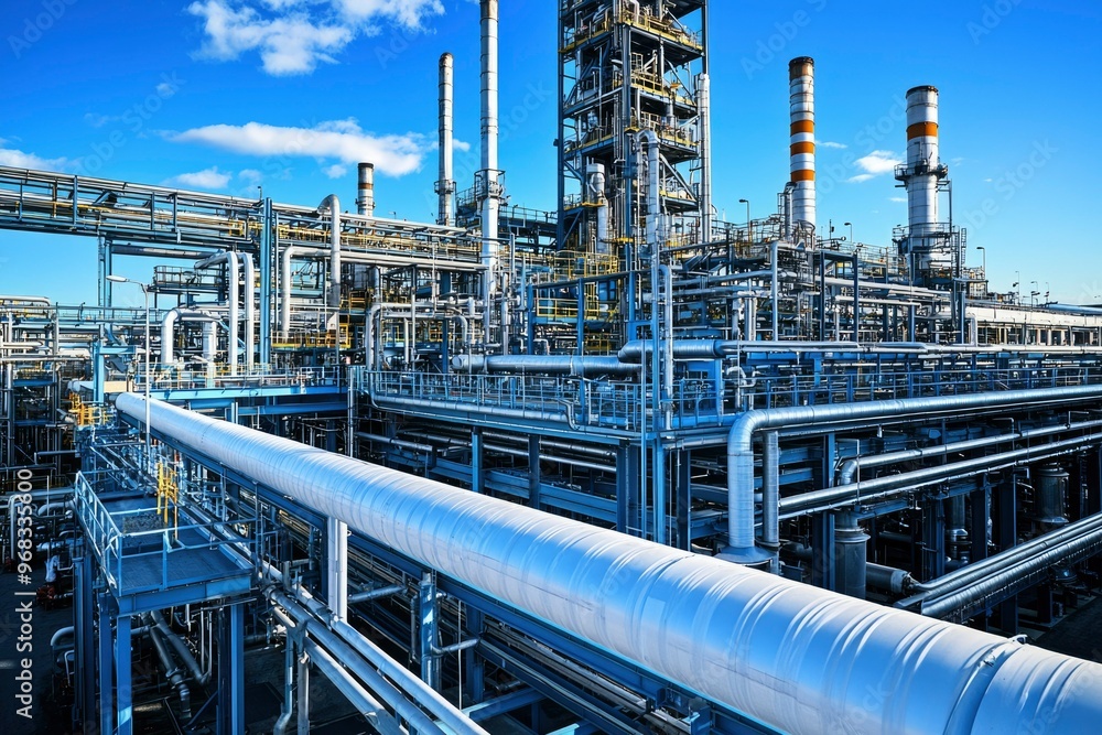 Industrial Complex with Pipes and Chimneys Industrial Complex with Pipes and Chimneys