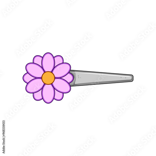 ponytail hair clip cartoon. barrette clasp, pin grip, comb twist ponytail hair clip sign. isolated symbol vector illustration