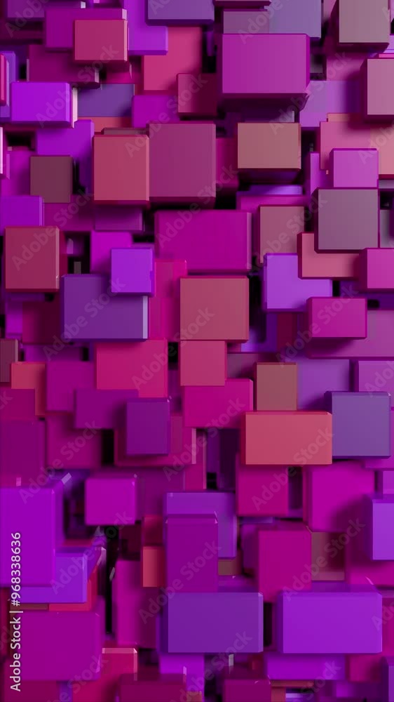 Vibrant 3D Cube Animation Loop in Purple and Magenta Shades Vibrant 3D Cube Animation Loop in Purple and Magenta Shades