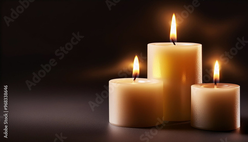 Burning candles in the darkness 