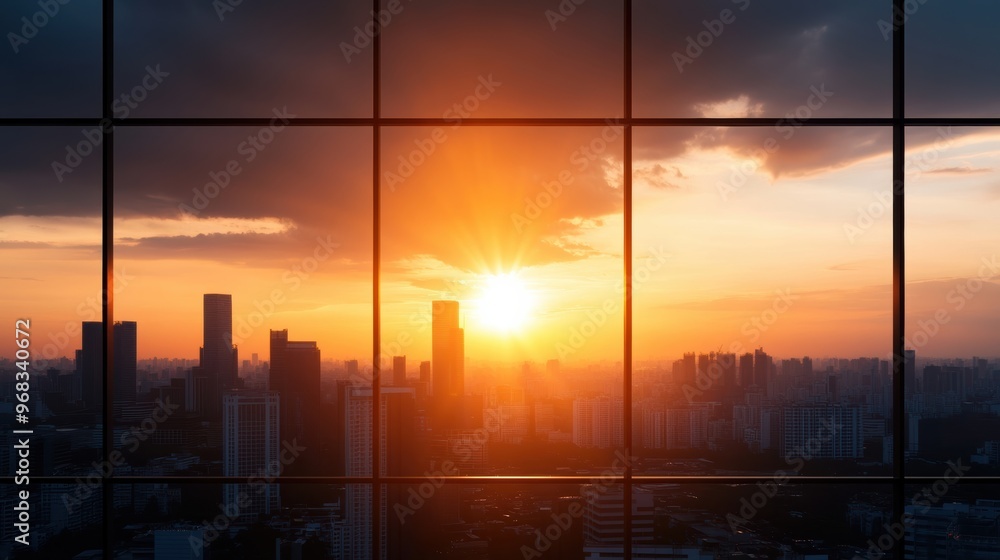 A stunning sunset view framed by a city skyline, with vibrant hues illuminating the clouds and buildings. Perfect for urban themes. A stunning sunset view framed by a city skyline, with vibrant hues illuminating the clouds and buildings. Perfect for urban themes.