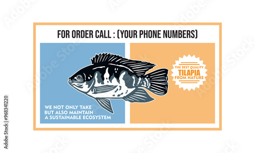 TILAPIA FISH MARKET BANNER, best promotion banner for tilapia fish breeder farm vector illustrations