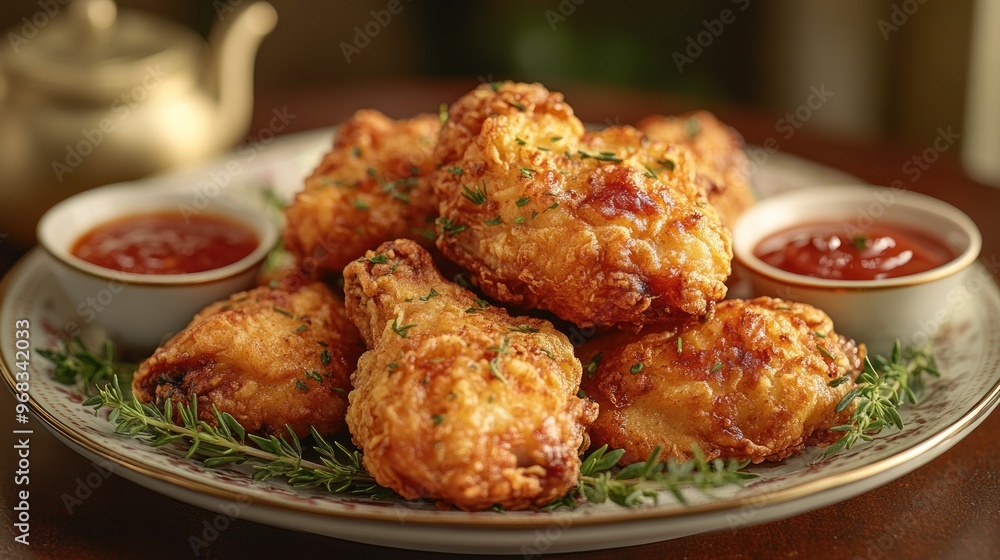 Crispy Fried Chicken with Spicy Sauce Crispy Fried Chicken with Spicy Sauce