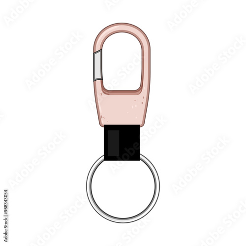 hook key ring clip cartoon. lanyard fob, loop buckle, fastener snap hook key ring clip sign. isolated symbol vector illustration