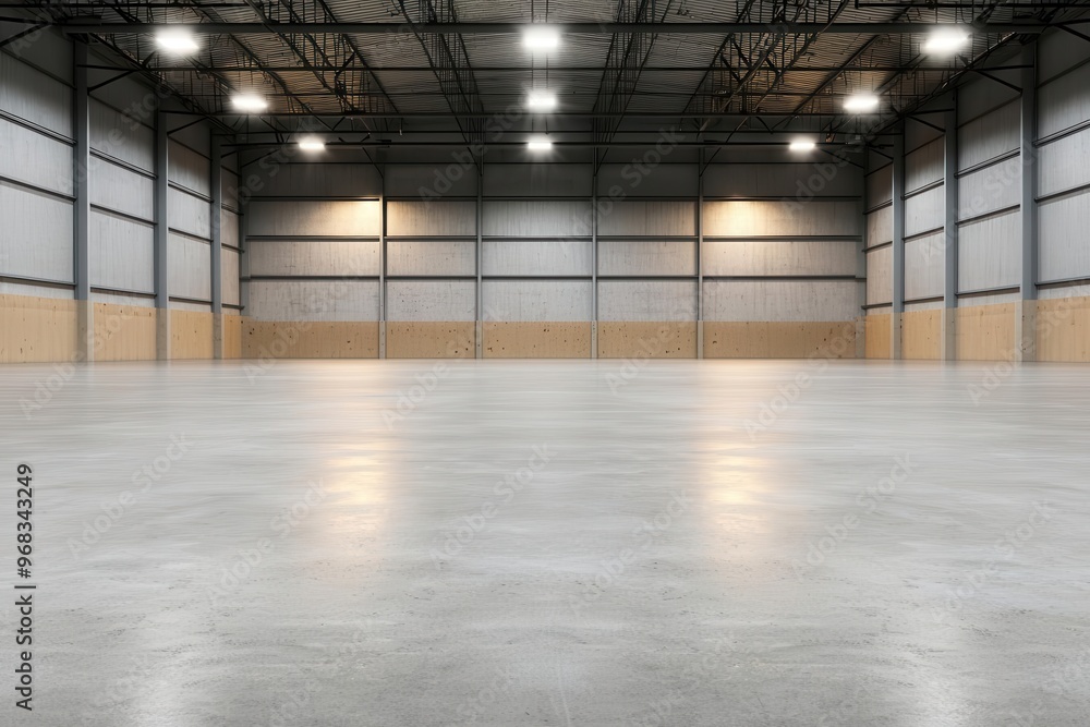 An eco-friendly factory warehouse using motion-sensor LED lighting to minimize electricity usage when not in operation, motion-sensor LED warehouse, energy-saving lighting An eco-friendly factory warehouse using motion-sensor LED lighting to minimize electricity usage when not in operation, motion-sensor LED warehouse, energy-saving lighting