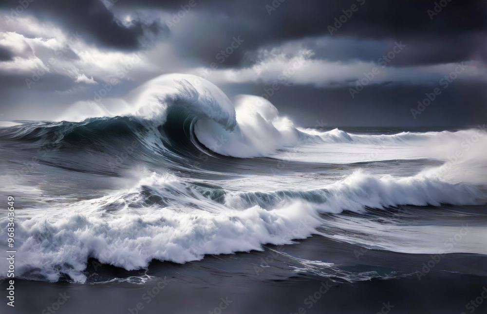rough stormy seas and turbulent waves crashing in the ocean rough stormy seas and turbulent waves crashing in the ocean