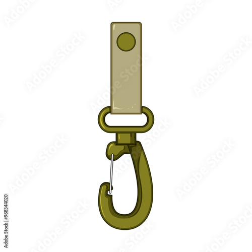 loop key ring clip cartoon. buckle fastener, snap attachment, connector gadget loop key ring clip sign. isolated symbol vector illustration