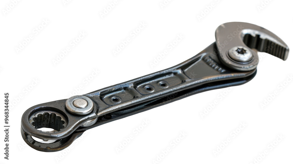 Obraz premium Adjustable wrench tool isolated transparent background