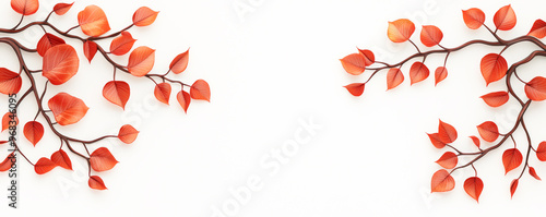 Wallpaper Mural Vibrant autumn leaves branch isolated on white background, perfect for seasonal themes and nature-inspired projects. Torontodigital.ca