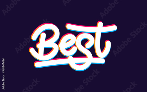 best lettering with blue background for stickers and t-shirts.