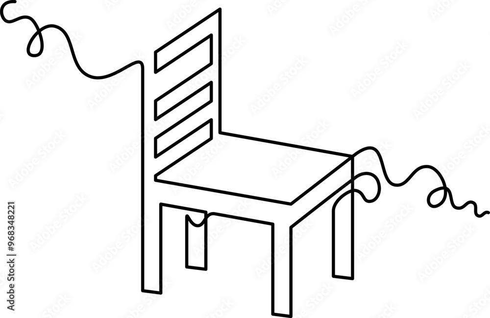 Chair line icon. continuous line style. simple style chair shape illustration. unique, simple, doodle and hand-drawn concept Chair line icon. continuous line style. simple style chair shape illustration. unique, simple, doodle and hand-drawn concept