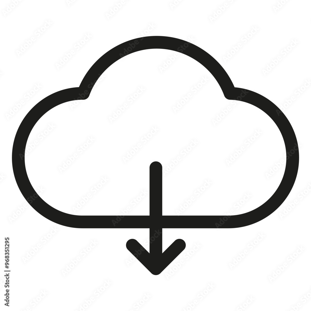 Cloud download icon. Data storage symbol. File transfer graphic. Vector illustration. Cloud download icon. Data storage symbol. File transfer graphic. Vector illustration.