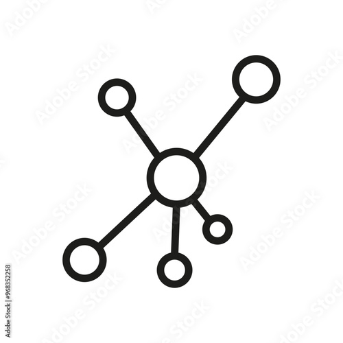 Molecule structure icon. Chemical connection symbol. Atomic network diagram. Vector illustration.