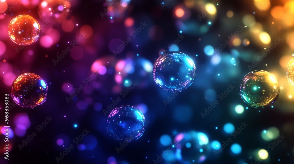 Abstract Glow-In-The-Dark Spheres and Bokeh Abstract Glow-In-The-Dark Spheres and Bokeh