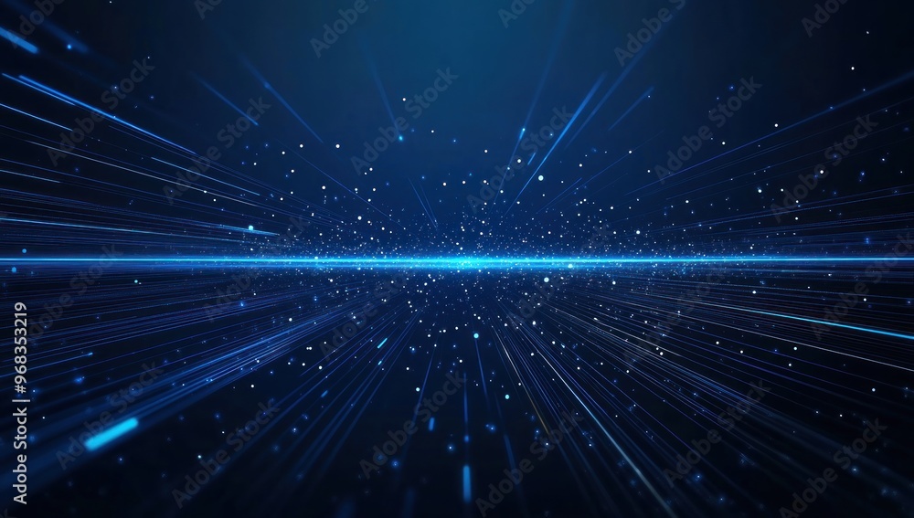 Fototapeta premium Abstract Blue Light Streaks Background