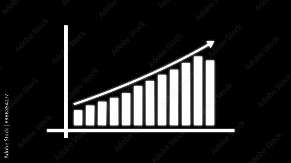 Abstract business graph animation. Business growth and start business ideas Success business graphs and financial business growth .Finance business graph chart with uparrow concept on black background Abstract business graph animation. Business growth and start business ideas Success business graphs and financial business growth .Finance business graph chart with uparrow concept on black background