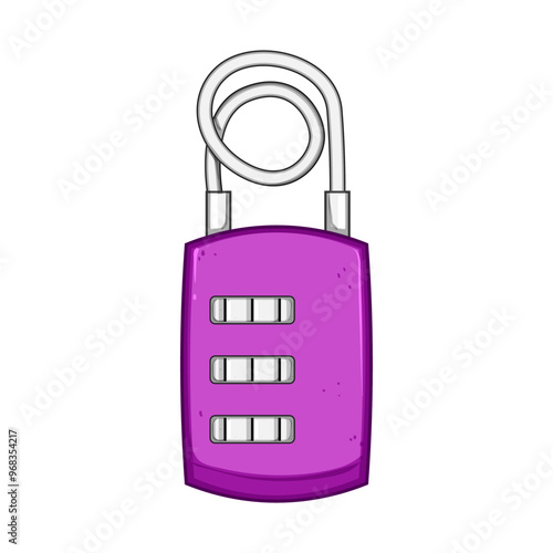 travel luggage lock cartoon. suitcase protection, combination pad, keyless durable travel luggage lock sign. isolated symbol vector illustration