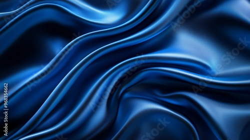 Abstract Blue Silk Fabric Texture.