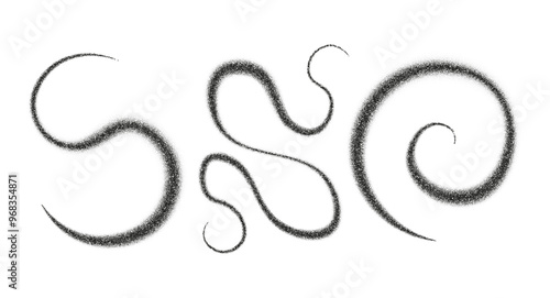 Wave shadows from different angles. Noise grain background, pointillism dots gradient or dotwork pattern, vector stipple effect. Grain noise halftone or grainy texture or dotwork grain noise.