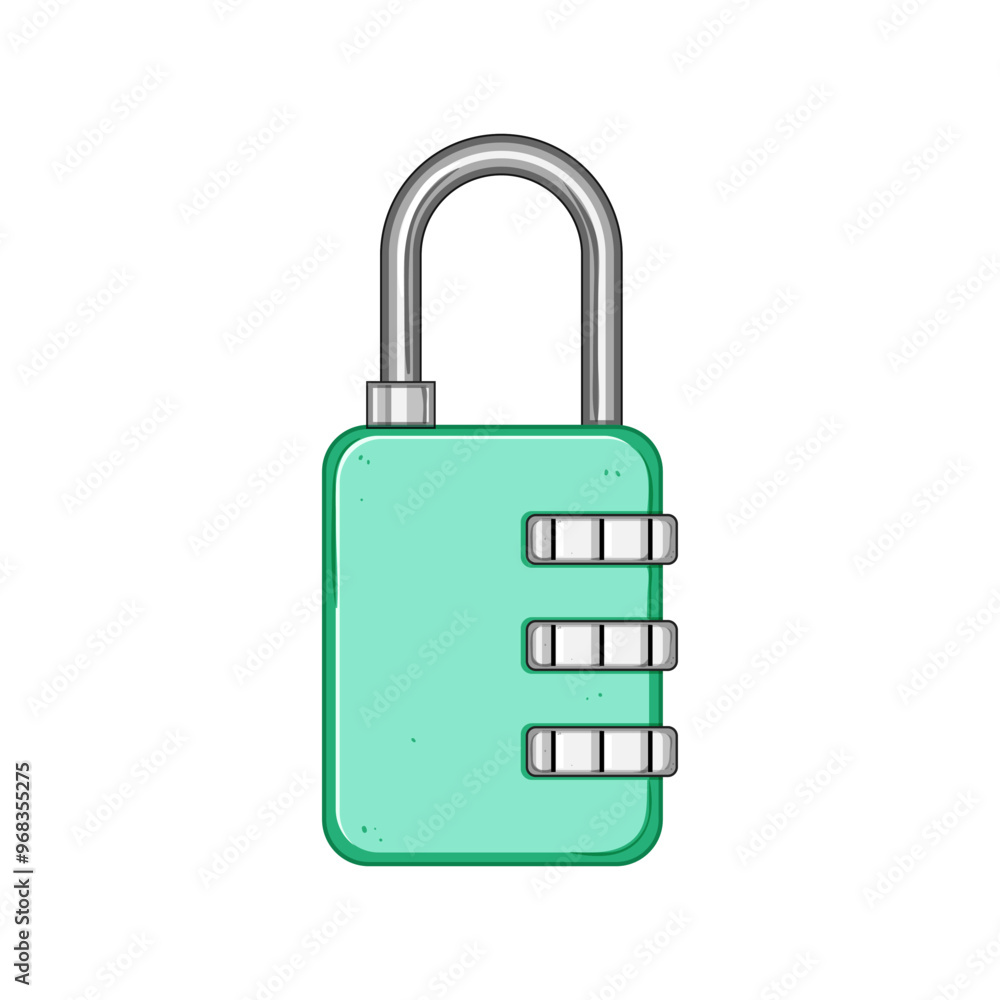 combination luggage lock cartoon. pad keyless, durable portable, anti theft combination luggage lock sign. isolated symbol vector illustration combination luggage lock cartoon. pad keyless, durable portable, anti theft combination luggage lock sign. isolated symbol vector illustration