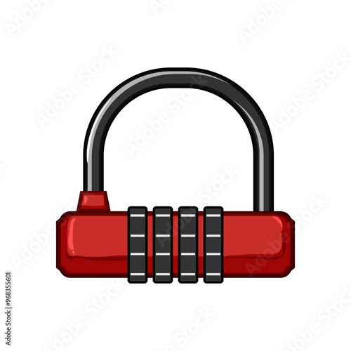 pad luggage lock cartoon. keyless durable, portable anti, theft baggage pad luggage lock sign. isolated symbol vector illustration