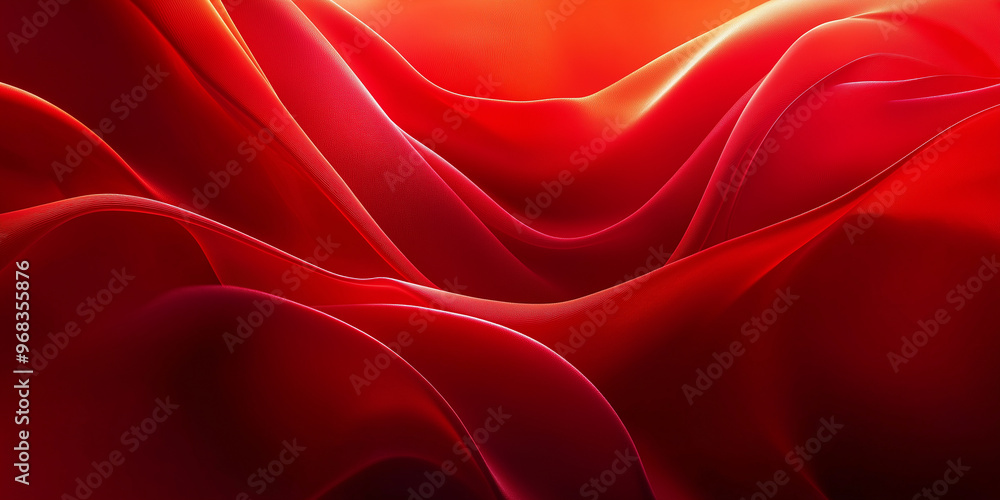 Obraz premium Red abstract background with flowing lines creating dynamic waves