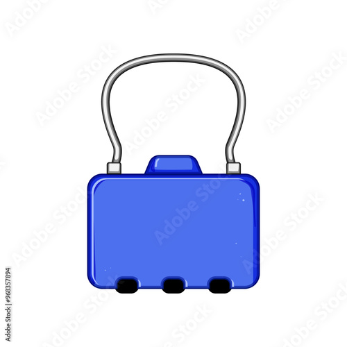 portable luggage lock cartoon. anti theft, baggage zipper, code safety portable luggage lock sign. isolated symbol vector illustration