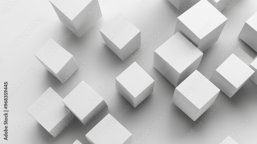 Abstract White Cube Composition. Abstract White Cube Composition.