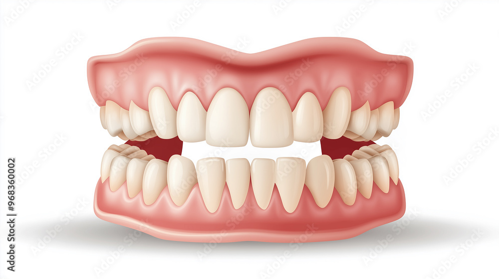 Realistic human jaw showing healthy teeth and gums Realistic human jaw showing healthy teeth and gums