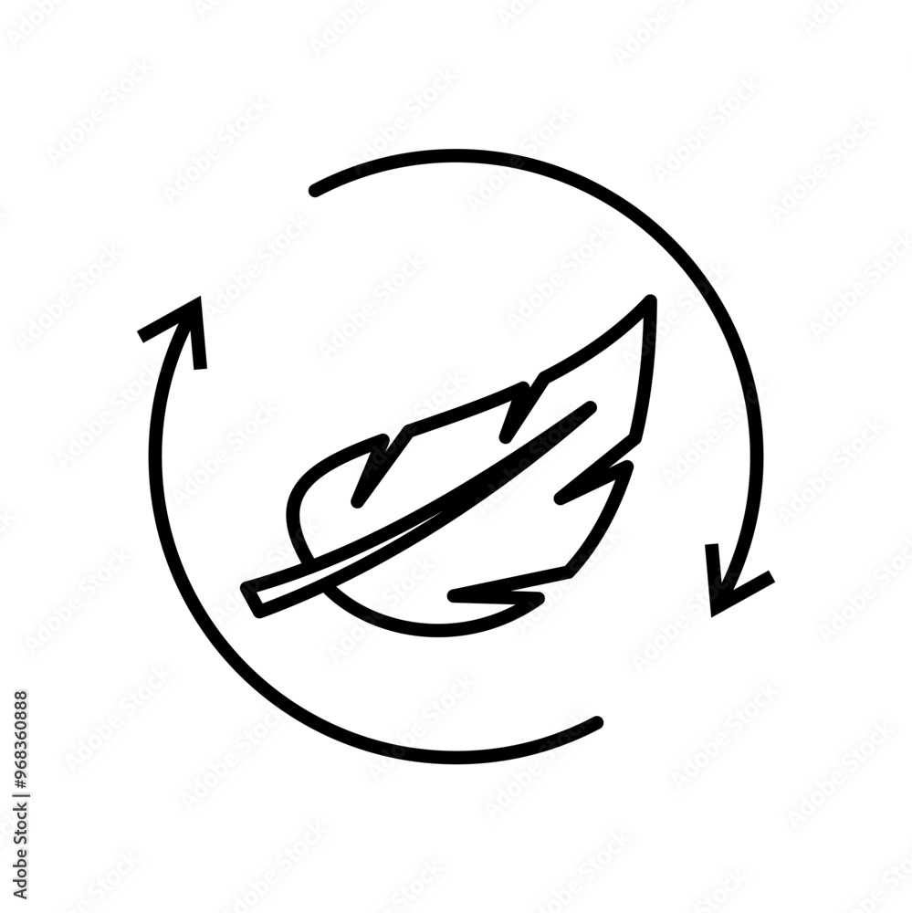organic recycling icon, line vector isolated on white background. trendy and modern design organic recycling icon, line vector isolated on white background. trendy and modern design