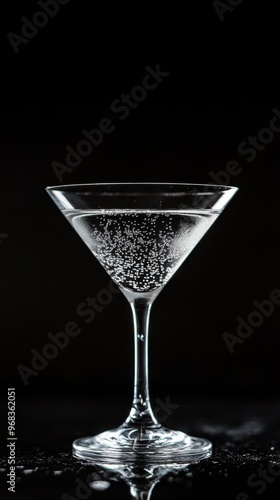 Wallpaper Mural Martini glass with sparkling water on dark Torontodigital.ca